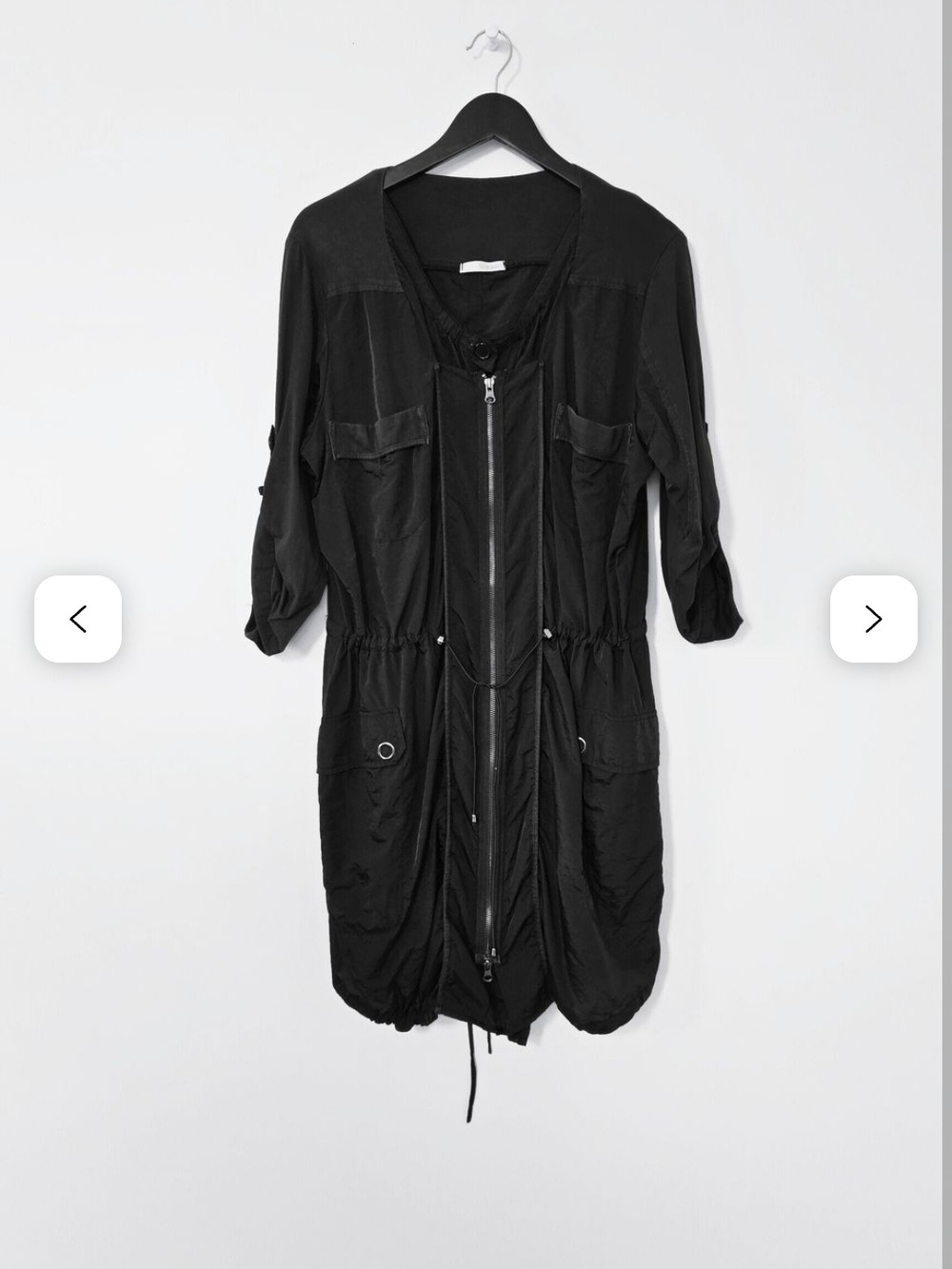 BB Dakota Black Drawstring Zip Utility Jacket